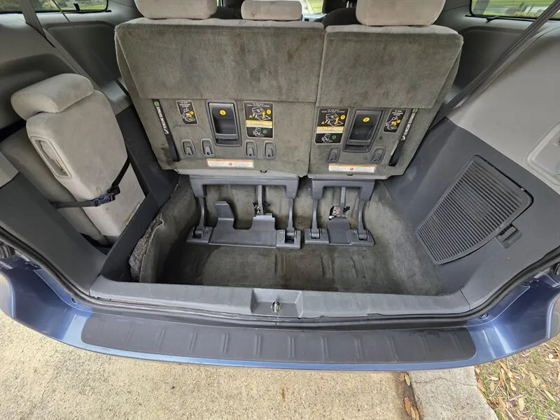 Trunk view of a Used 2015 Toyota Sienna LE 8 Passenger for sale in Spring TX